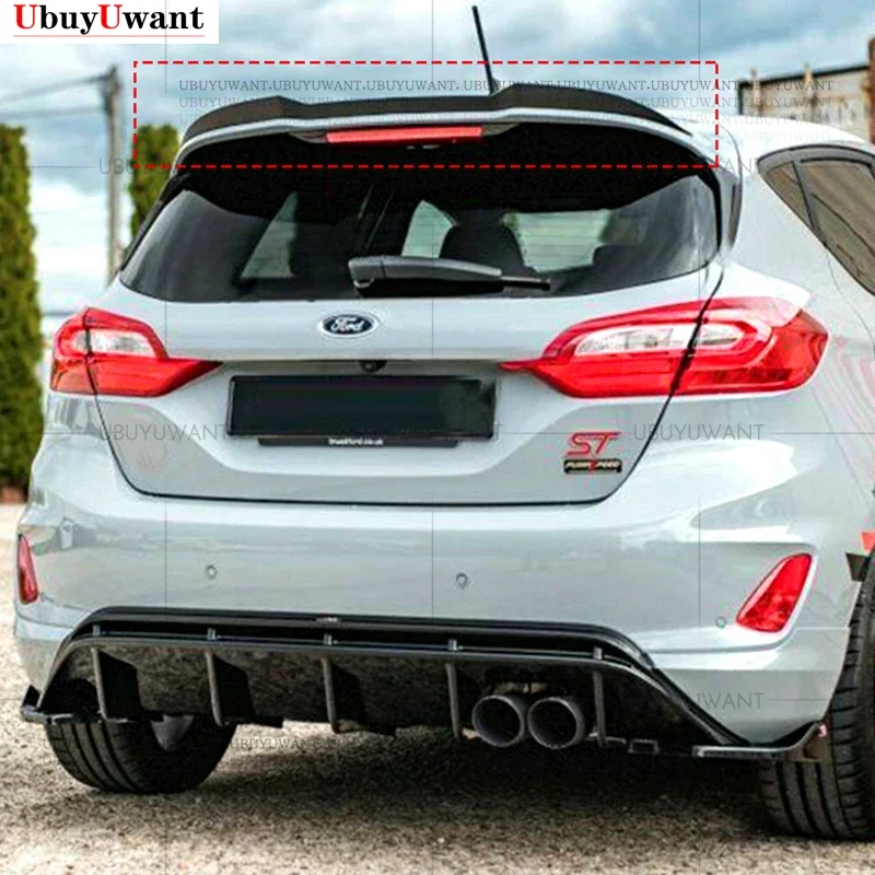 For Ford Fiesta ST MK8 Car Trunk Spoiler ABS Auto Rear Trunk Wing Accessories Spoiler  2018 2019-2021