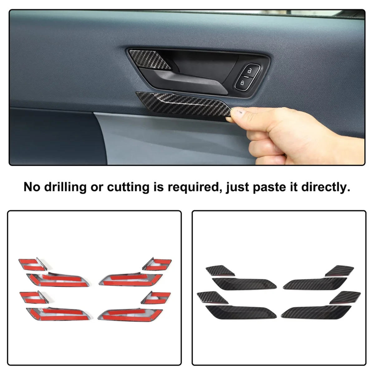 مقبض باب السيارة الداخلي ، تشذيب لإطار فورد مافريك ، أو ، غطاء مقبض الباب الخلفي الأمامي ، إكسسوارات من ألياف الكربون ABS