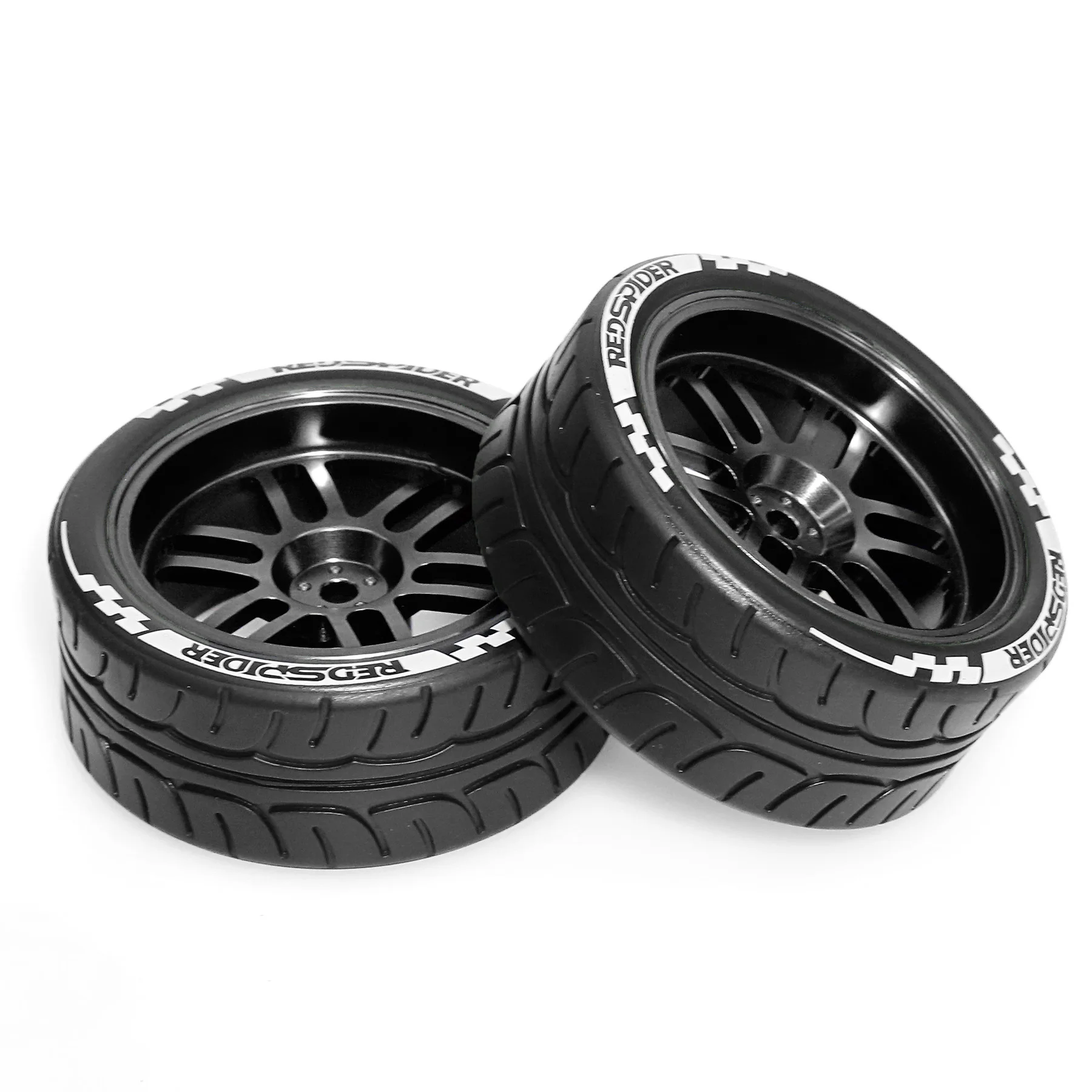 RED SPIDER 4Pcs 1/10 RC On‑Road Drifting Tyres Metal Wheel Hubs 12mm Hex for Sakura Tamiya TT01 RC Model Car Modified Accessorie