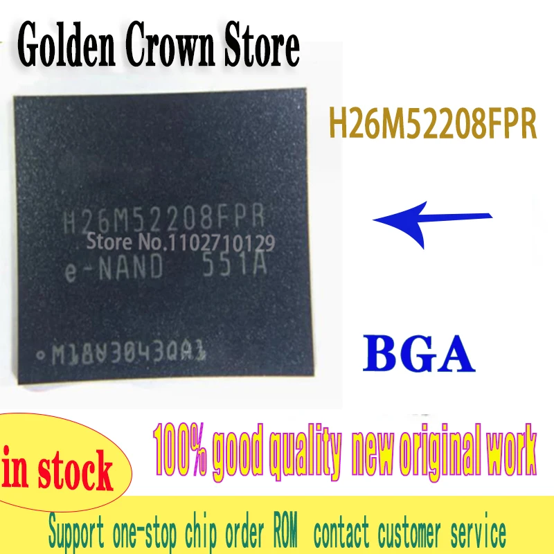 1~5pcs/lot 100% New Original H26M52208FPR 16GB BGA153 EMMC H26M52208FPRE-NAND work in shock