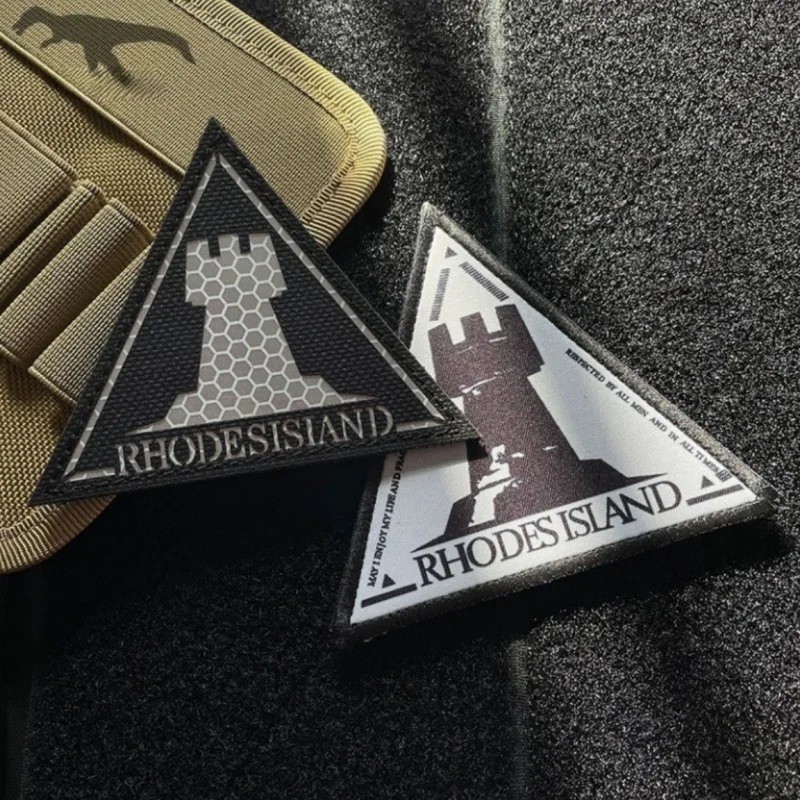 

IR Reflective Rhodes Island Morale Badge on Tactical Bag Accessories Hook&Loop Patch Binary Anime Arknights Emblem for Uniform