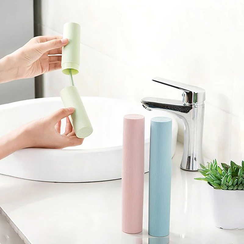 

Travel Portable Toothbrush Cup Bathroom Toothpaste Holder Storage Case Organizer Toiletries Storage Cup Creative Toothbrush Box