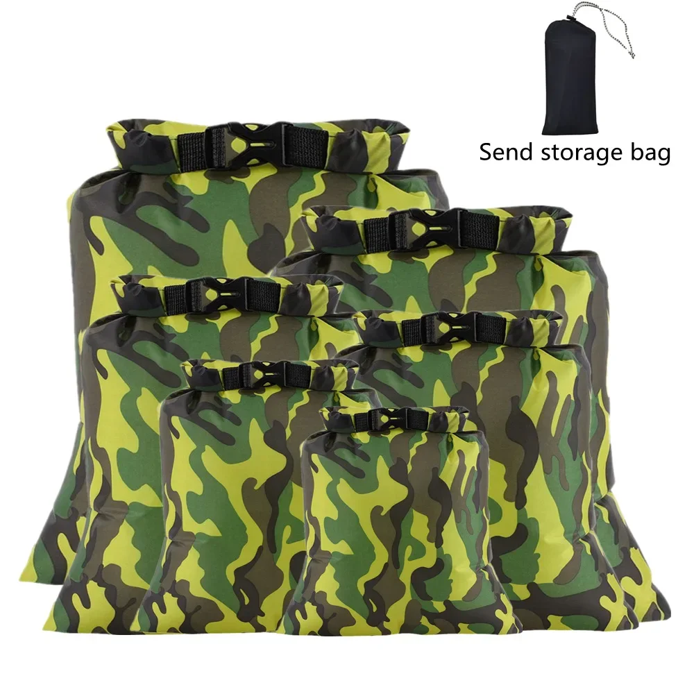 

6Pcs Set Outdoor Waterproof Bag Dry Sack Waterproof Dry Backpack Storage Pouch for Drifting Boating Floating Kayaking Beach