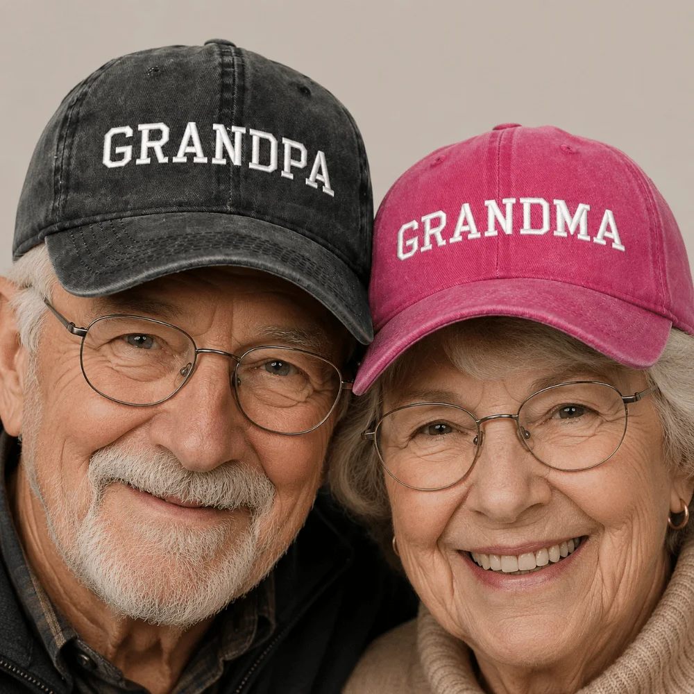 Fashion Washed Cotton GRANDPA GRANDMA Caps Vintage Adjustable Grandparents Baseball Hats Breathable Dad Hat Gifts