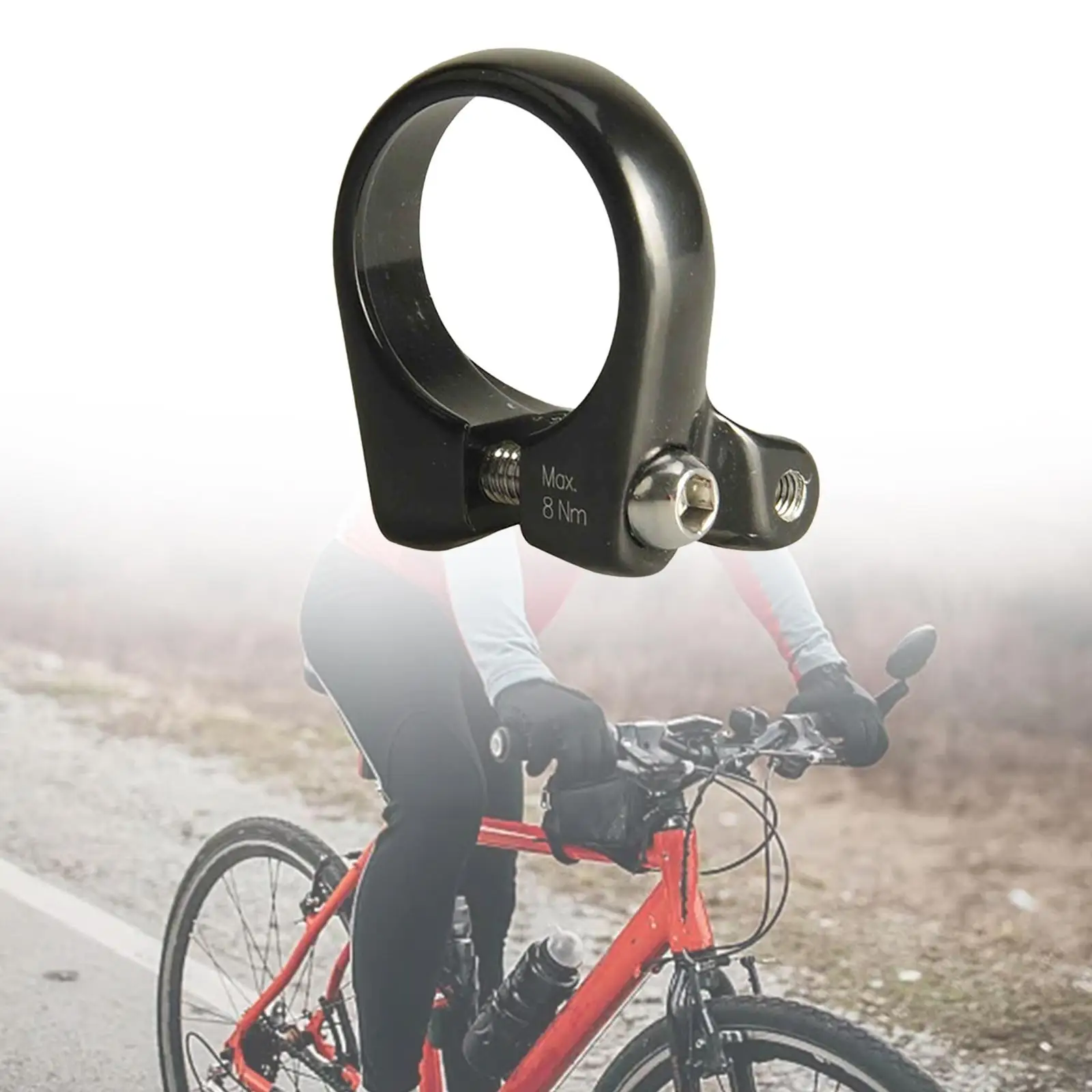 Bike Rear Rack Mount Adapter Bicycle Accessories for 30.8/30.9mm Seat Post Connector Lightweight with Screws for Outdoor MTB