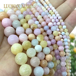 Natural Stone AAA Persian Jade Morganite Loose Round Spacer Beads for Jewelry Making DIY Bracelet Charms Material 4 6 8 10 12MM