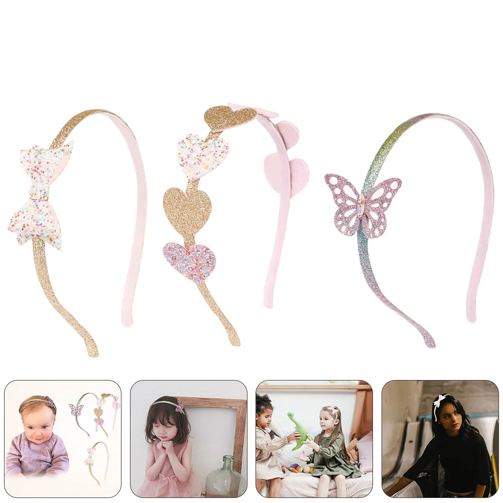 

3pcs Children Headband Kids Headdress Baby Hair Hoop Sequin Design Shiny Cartoon Hairstyle Accessories Birthday Gift Christmas