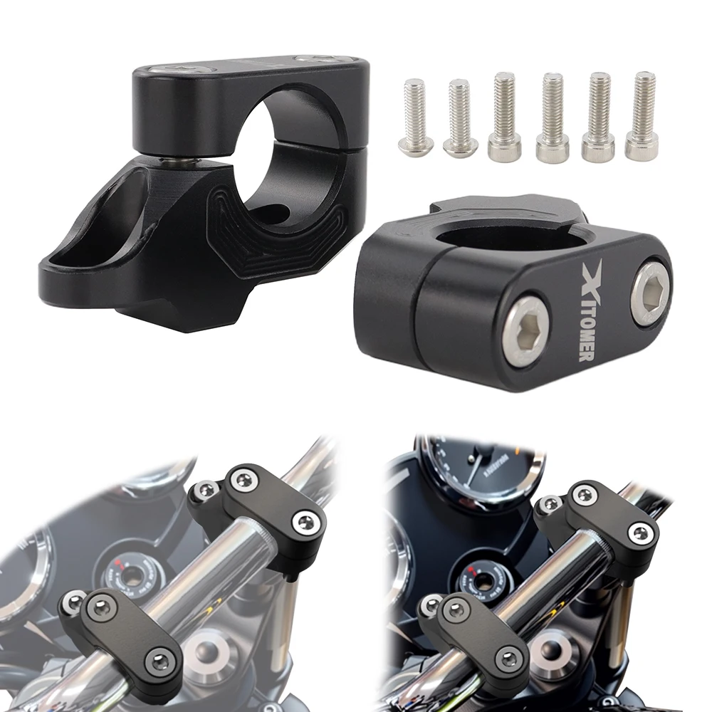 

Fit For SUZUKI GSX-S750 2017-2020 V-Strom 1000 DL1000 XT 28mm 1 1/8" Offset Handlebar Risers Back Moved Up Fat Bar