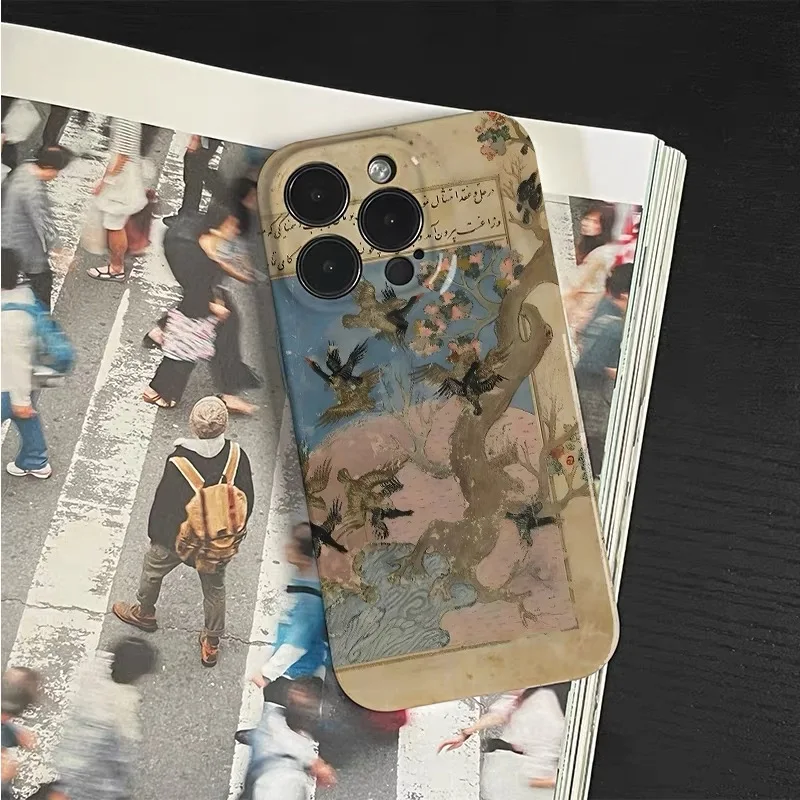 حافظة لهاتف آيفون 17 16 ProMax 15 14 Plus 13 12 MINI 11 PRO 16Plus XR Xs غطاء هاتف أكريليك أصفر مرسومة يدويًا