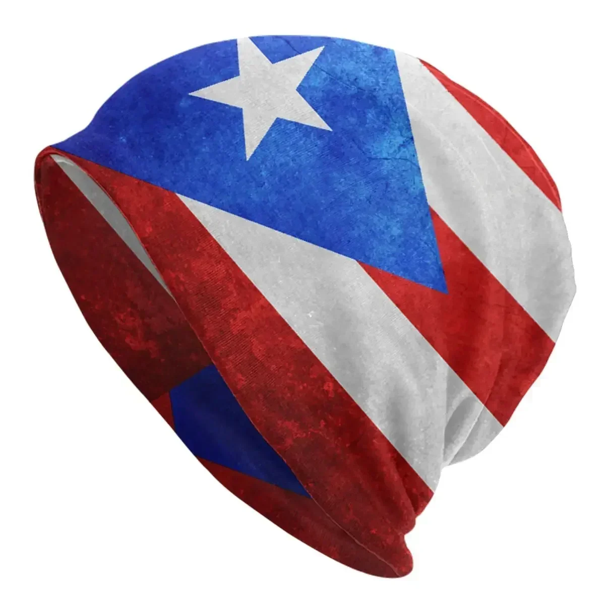 Puerto Rico Flag Warm Knitted Cap Hip Hop Bonnet Hat Autumn Winter Outdoor Beanies Hats for Unisex Adult