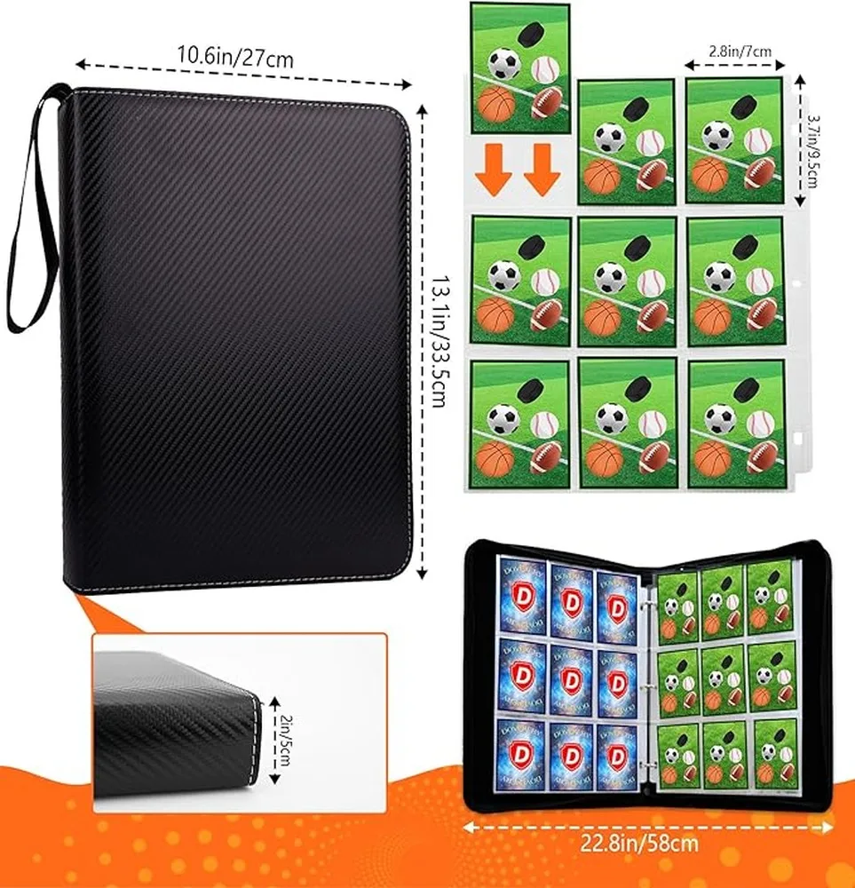 LARGE Trading Card Binder Holds 60 Sheets In 3 Ring Folder Baseball Card Holder Organization Is