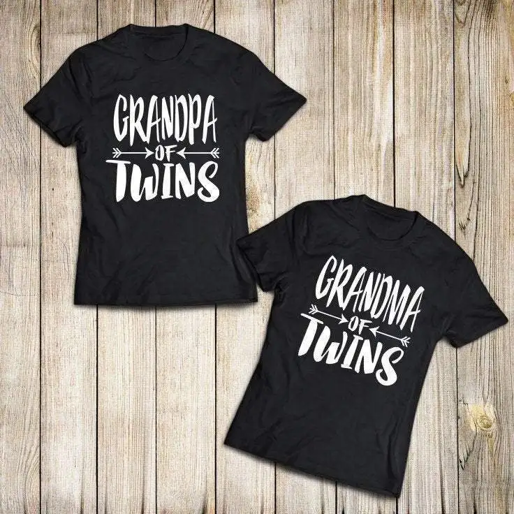 Grandma Grandpa Of Twins Family Matching T Shirt