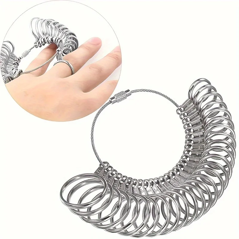 

27 Size Ring Size Measurement Tool, Metal Ring Size Meter, Size Ring Measurement, Finger Size Measurement Tool Set for Jewelry