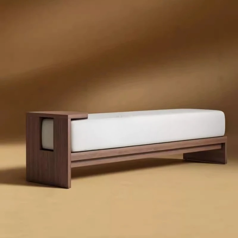 Simple Chinese living room sofa stool solid wood fabric bedroom bedside stool foyer  hotel home shoe changing bench