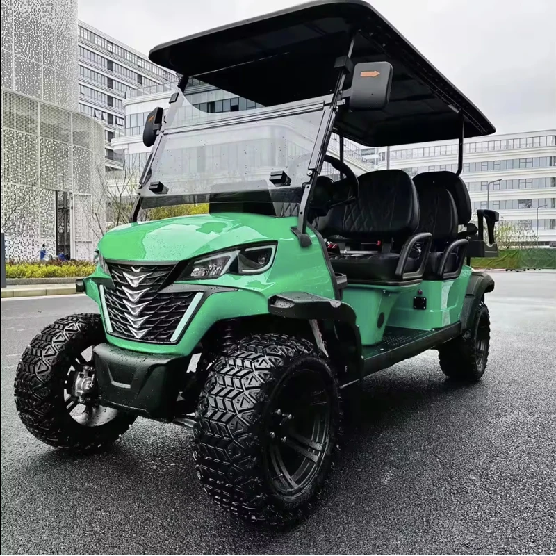 New design 6-seater 48v lithium battery fast electric golf cart electric club car 4+2 seats 6-seater electric golf cart