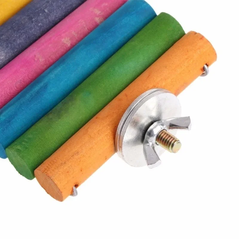 1Pc Pets Parrot Hamsters Climbing Toys Colorful Brige Gerbil Exercise Ladder Natural Woods Pet Ladder Toy Color Random
