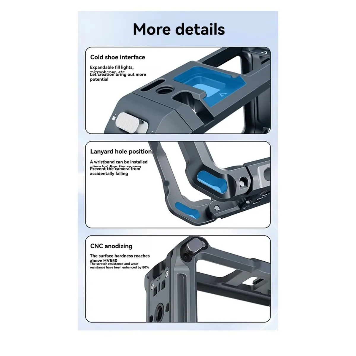 AA80 Protective Metal Case Frame for Action 6 Quick Release Housing Cage Extended Protective Frame