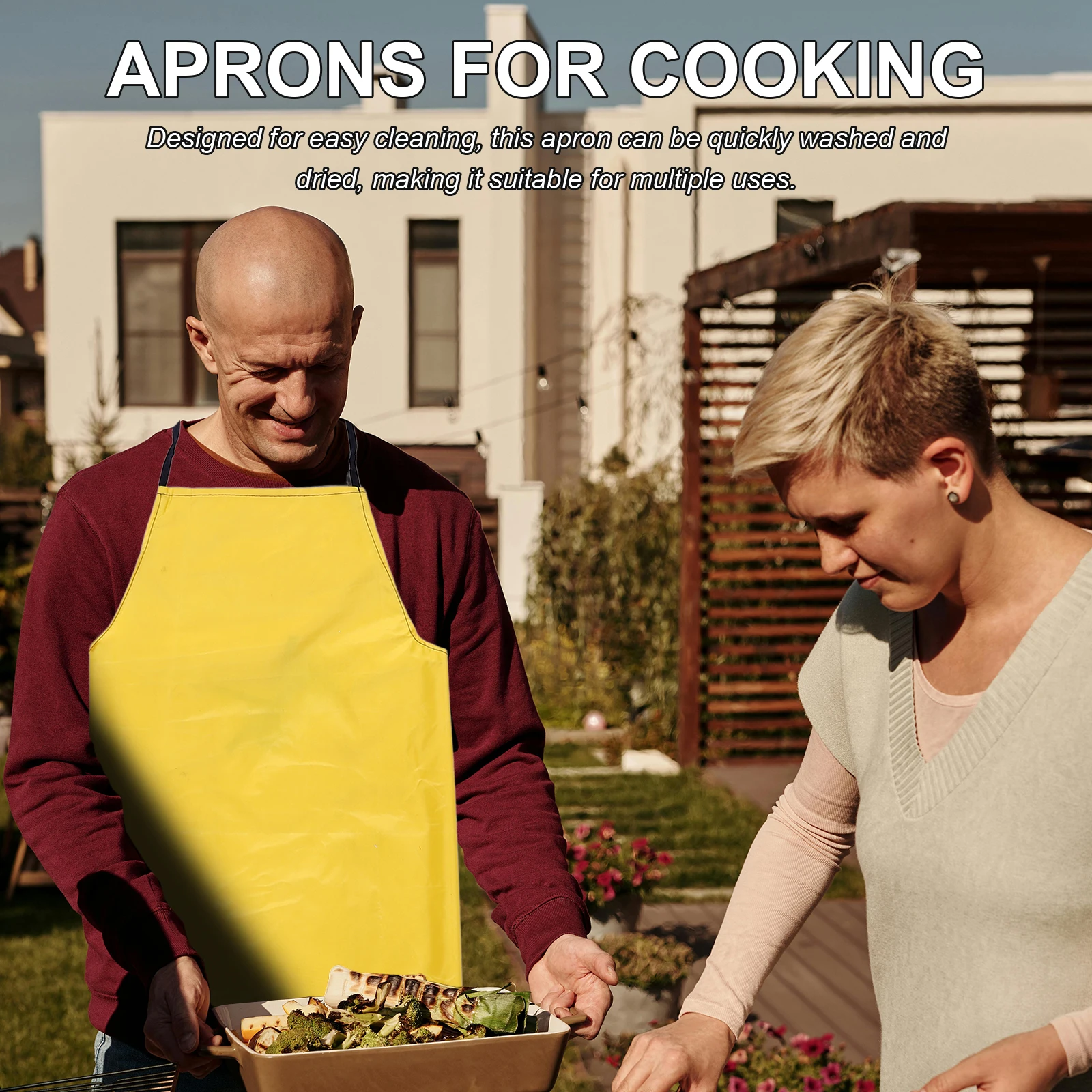 

Waterproof Oil-Proof Stain-Resistant Kitchen Cleaning Apron Reusable Household Cooking Apron For Bbq Grilling Gardening Painting