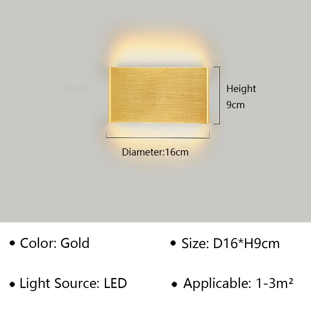DAMIASMIL Moderne LED-Wandleuchte für Nachttisch, Wohnzimmer, Treppen, Gang, Badezimmer, Heimdekoration, Wandleuchte, Innenbeleuchtung, Glanz 3