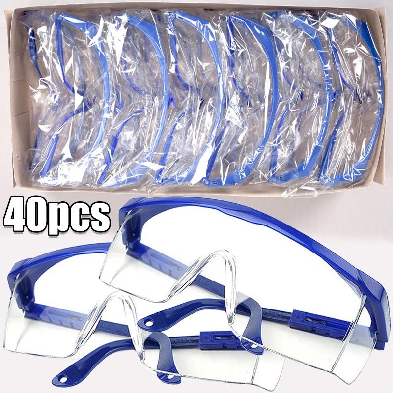 

40pcs Anti-Splash Eye Work Safety Goggles Windproof Dustproof Protective Glasses Protective Glasses for Working Dust Eyeglasses