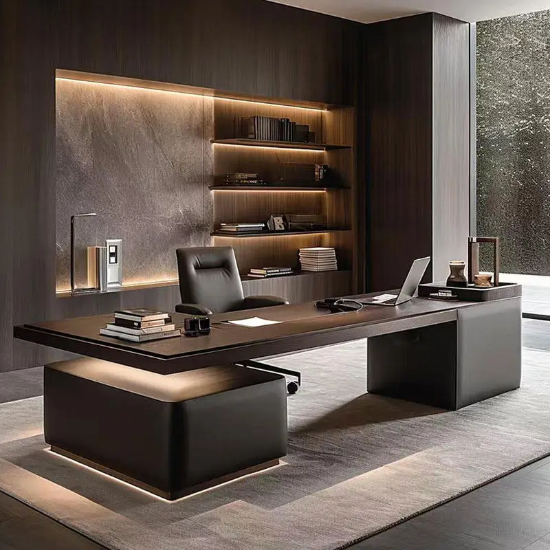 Asthetic Designer Office Desks Strong Wooden Luxury Modern Office Desks Cheap Computer Large Schreibtisch Work Station Table