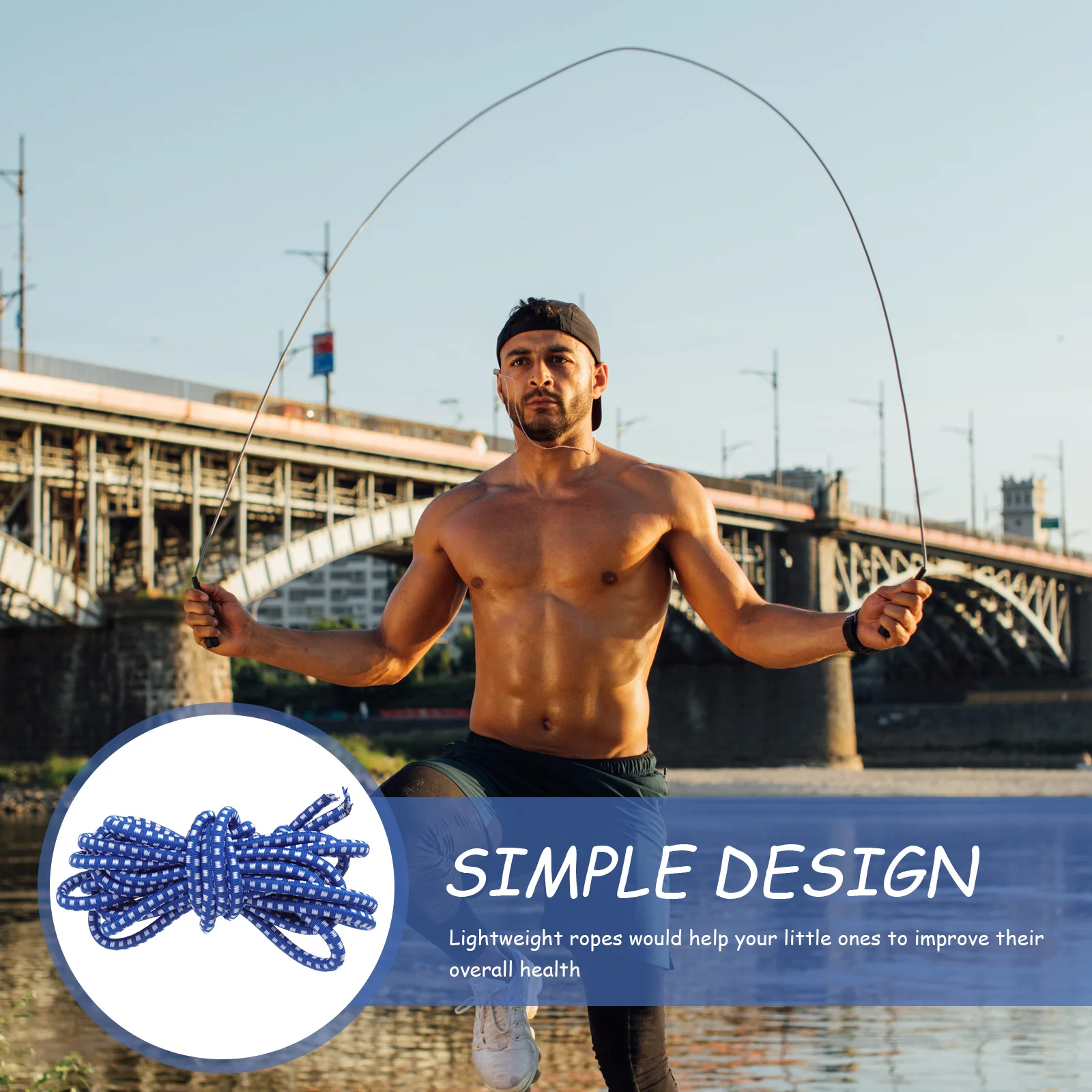 

Students Jump Rope Blue White Colorful Elastic Band for Kids Outdoor School Playground Lightweight Practical Sports Exercise