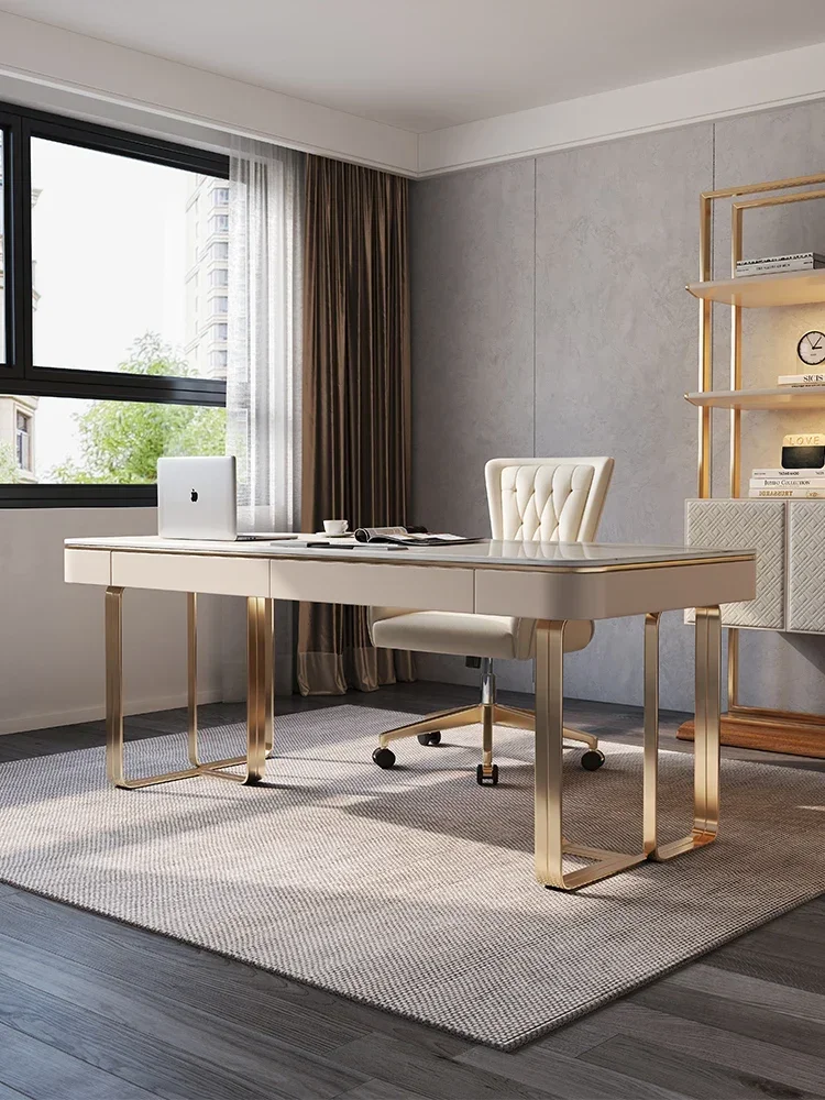 Light luxury desk, modern high-end study furniture set, calligraphy, office, and writing desk, high-end