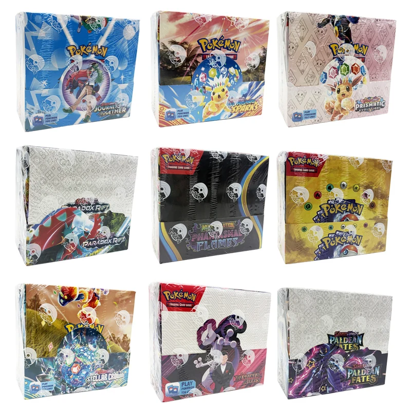 324 Cartas Pokémon TCG: Evoluções Sol e Lua, Coroa Estelar, Rivals Destinados, Caixa de Booster do Jogo de Cartas Pokémon com 36 Pacotes