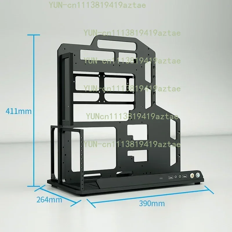 Aluminum Alloy Minimalist Open Frame Computer Case, Handheld Water Cooling PC Rack Compatible EATX ATX MATX ITX