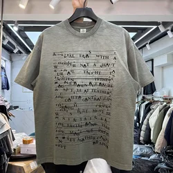 Score gradient printing Nice Washed T Shirt Men Women Oversized T-shirt Top Tees