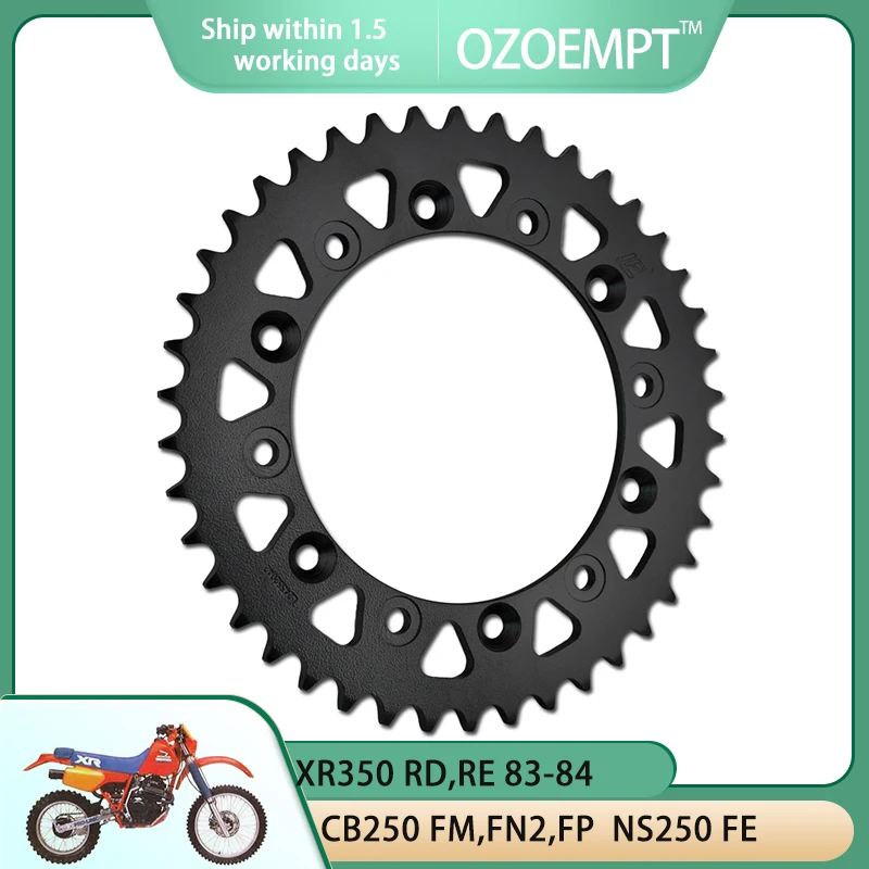 

OZOEMPT 520-42T Motorcycle Rear Sprocket Apply to XR350 RD,RE,RF,RG,RH XLR200 CB250 FM,FN2,FP NS250 FE NSR250