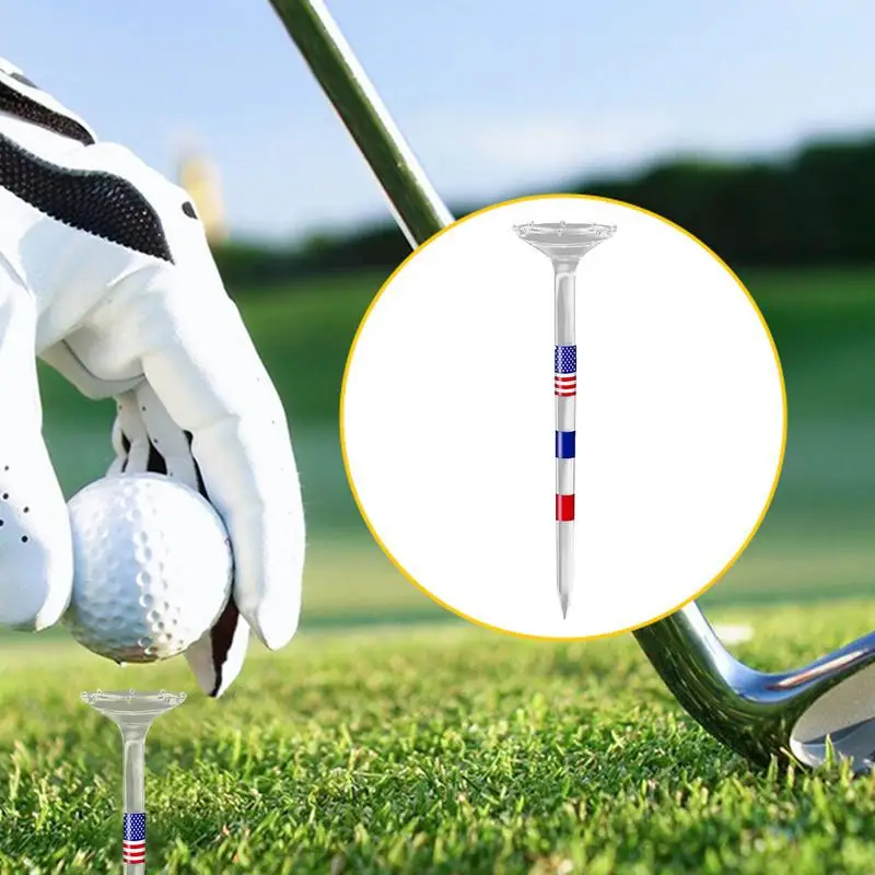 Transparent Golf Tees Multiple Colors Golf Tee Red White And Blue Golf Tees Reduces Friction & Side Spin Golf Accessories For