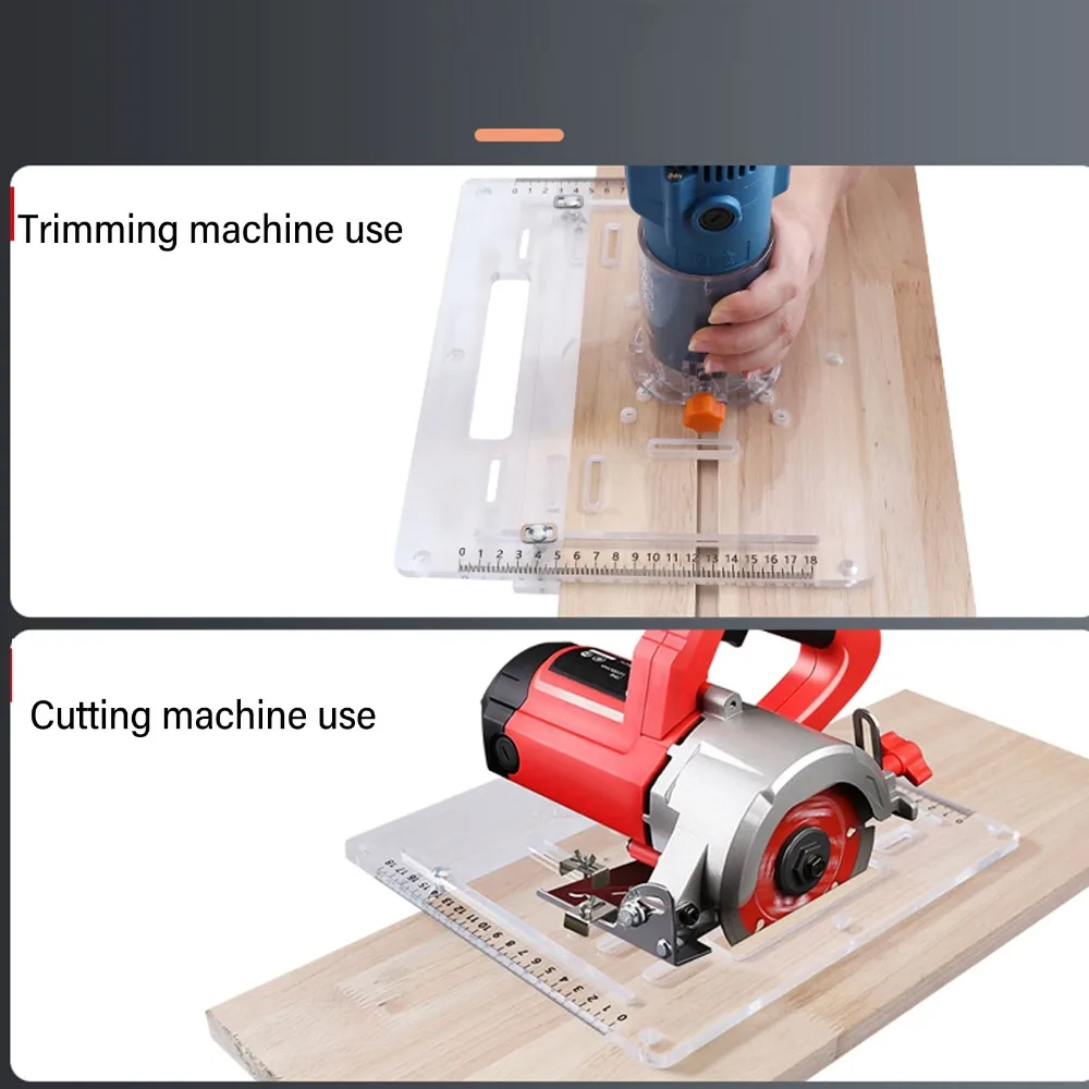 

Transparent Acrylic Base Plate 4 Inch Adjustable Wood Milling Flip Board Versatile Clear Cutting Machine Plate Cutting Machine