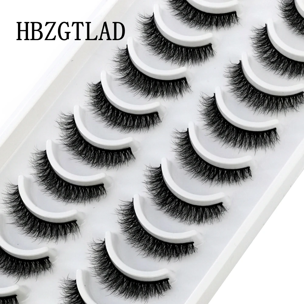 10Pairs Lashes 3D Soft False Eyelashes Natural Long Fluffy Wispy Mink Eyelashes Cat Eye Lashes Makeup Fake Eyelashes Extension