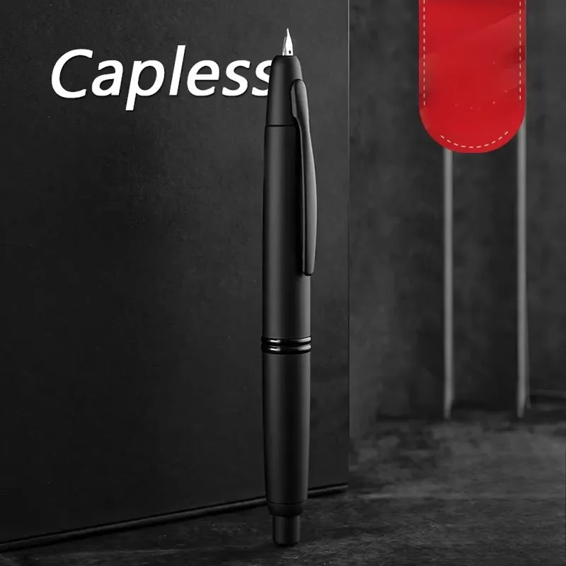 

Japanese PILOT Black Samurai Press Capless Fountain Pen with 18K Gold Nib 9th Generation Brass Barrel Luxury Writing Ink Pen