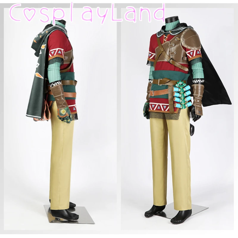 Game Tears of Kingdom Link Hylian Tunic Cosplay Costume Men's Hylian Tunic Suit with Shoes Halloween Carnival Party Costume