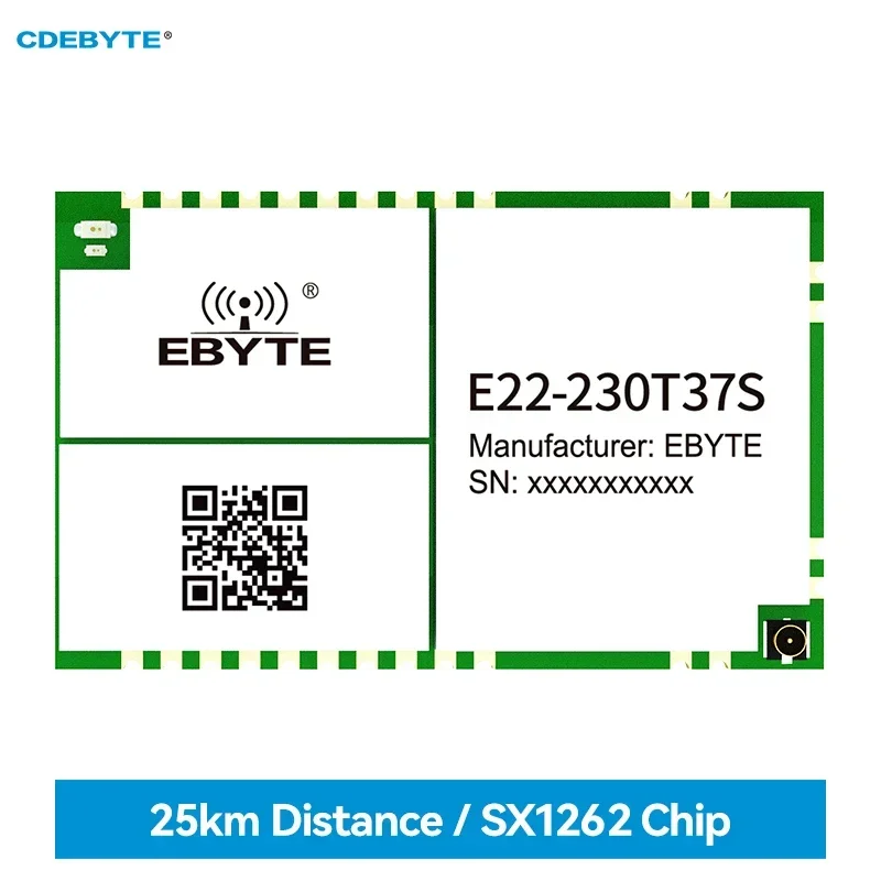

LoRa Wireless Module 230MHz CDEBYTE E22-230T37S 5W IPEX/Stamp Hole Relay Network RSSI LBT Long Distance 25KM SMD UART