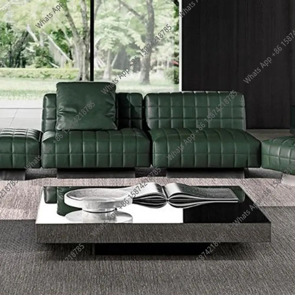 X Italian Minimalist Stainless Steel Mirror Coffee Table Living Room Post-modern Model House Designer Home Light Luxury