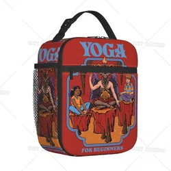 Baphomet Yoga Half Lotus Thermal Insulated Lunch Bag Devils Demons Horror Satan Worship Bento Box Thermal Cooler Food Box