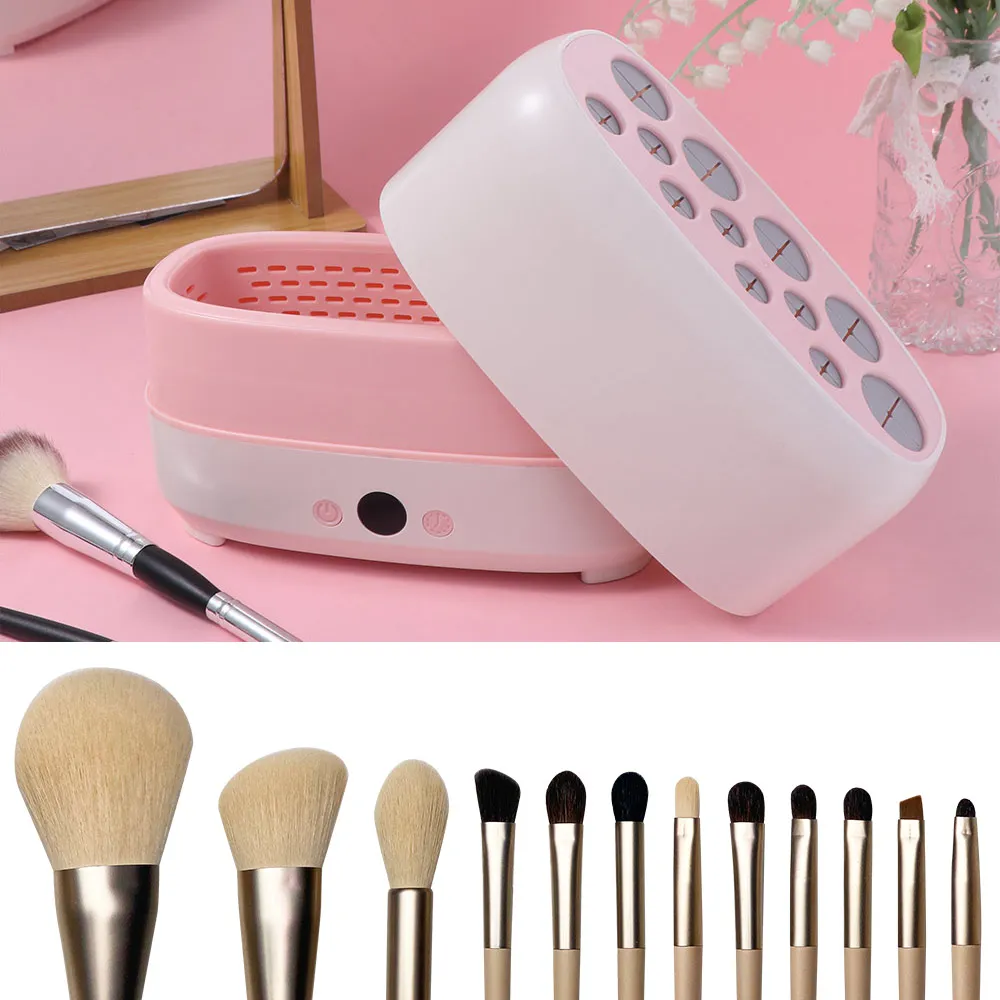 Automatic Electric Cosmetic Brush Drying Machine Fast Dryer 12 Holes Makeup Brushes Dryer Cleaner Visible