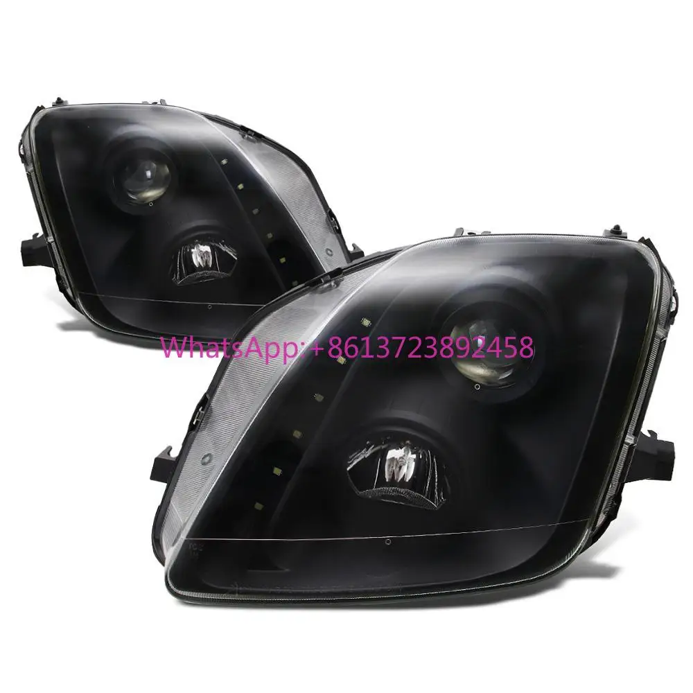 

Hot-selling Front Light Projector Headlights w SMD LED Light Strip for 1997-2001 Honda Prelude -Black/Clear