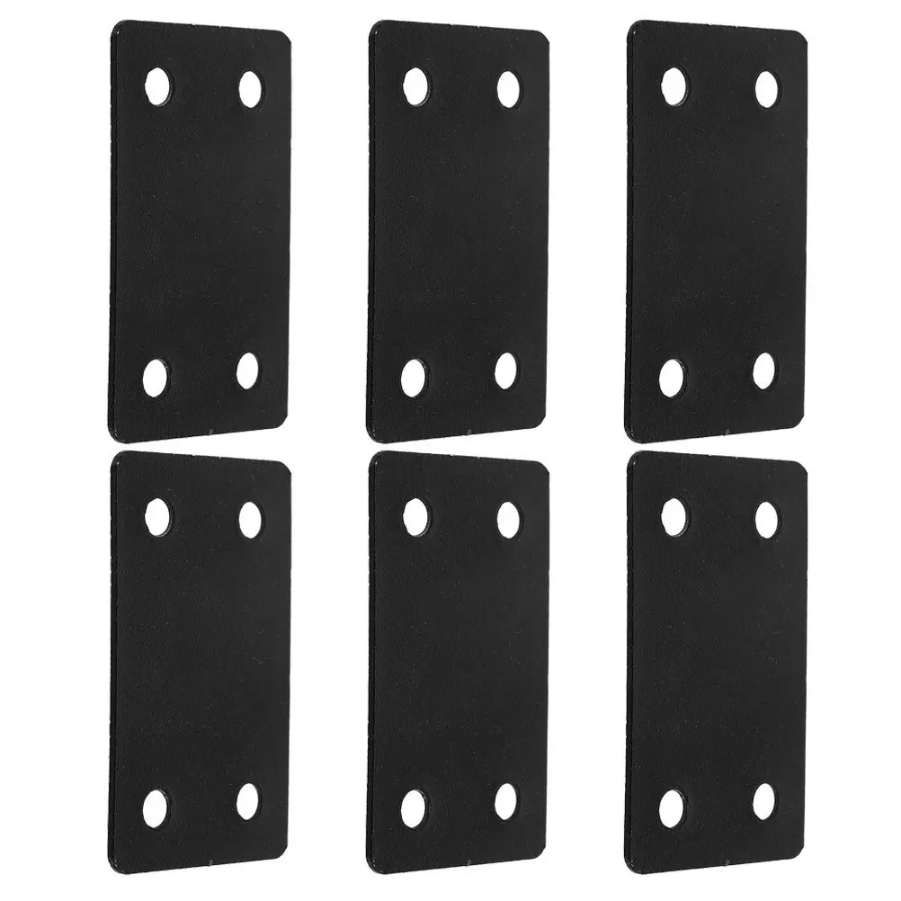 

6Pcs Stainless Steel Furniture Plates Straight Brackets Furniture Mending Plates Metal Brackets for Wood Repair Fixing