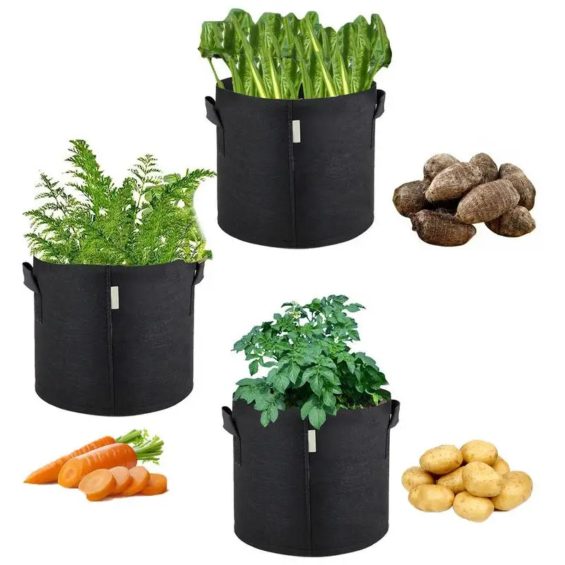 

Thicken Gallon Potato Grow Bag Nonwoven Fabric Pots With Handles Vegetable Plant Fabric Grow Bag Aeration Plant Grow Bag Supply