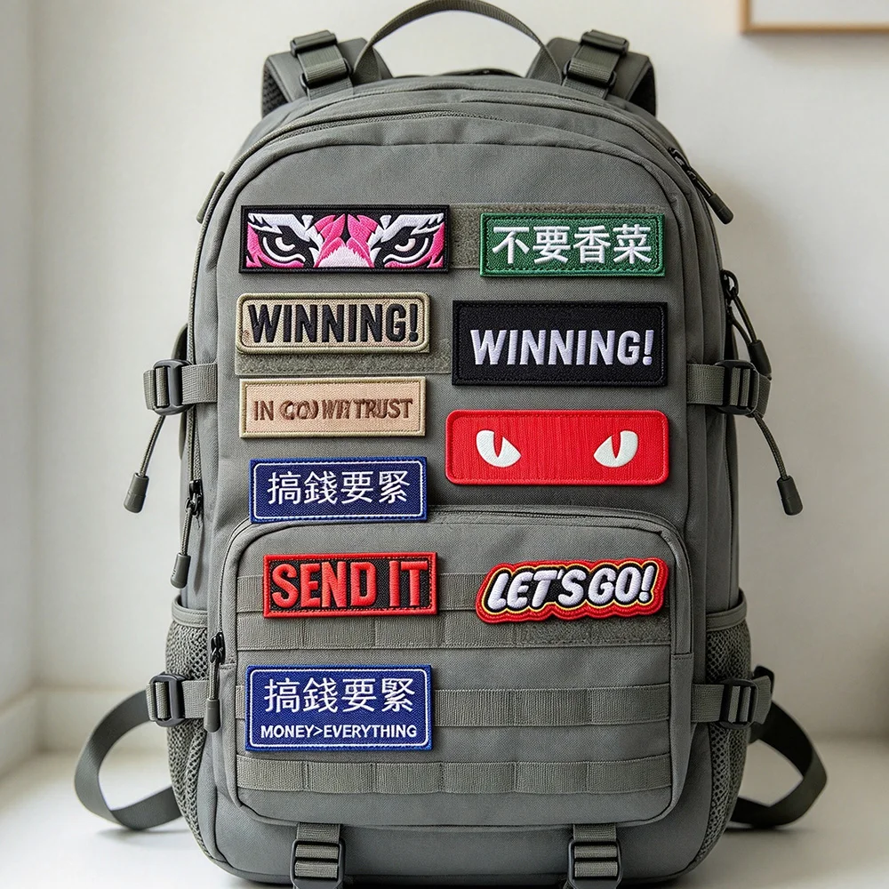 English Letters SEND IT Embroidery Armband, IN GOD WE TRUST Personalized Badge, Morale Backpack Hook and Loop Patch