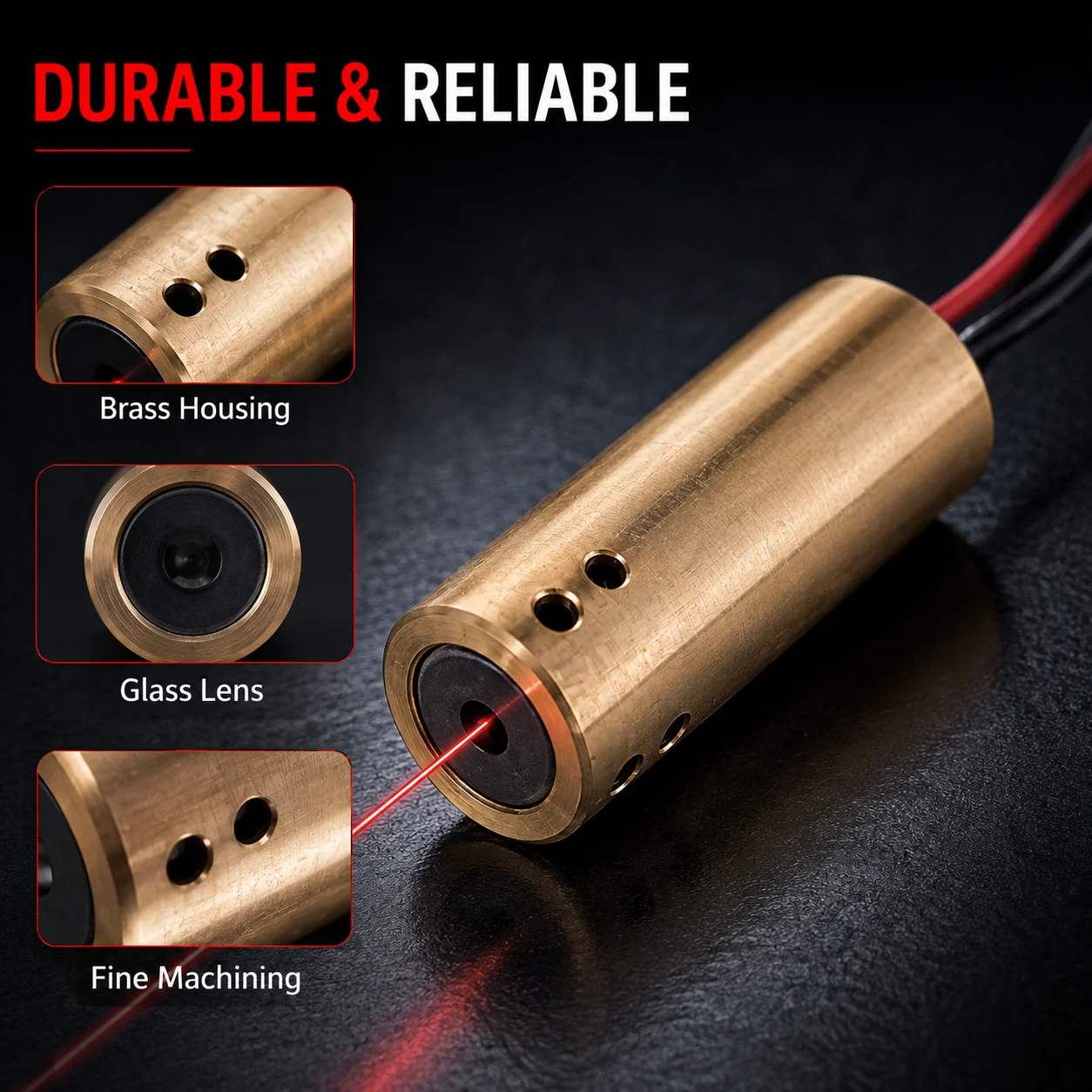 ZhonNa 660nm 100mW Red Laser Module Single Point Locator Optical Level Accessories High Coaxiality Aiming Tool Glass Lens 3-5V
