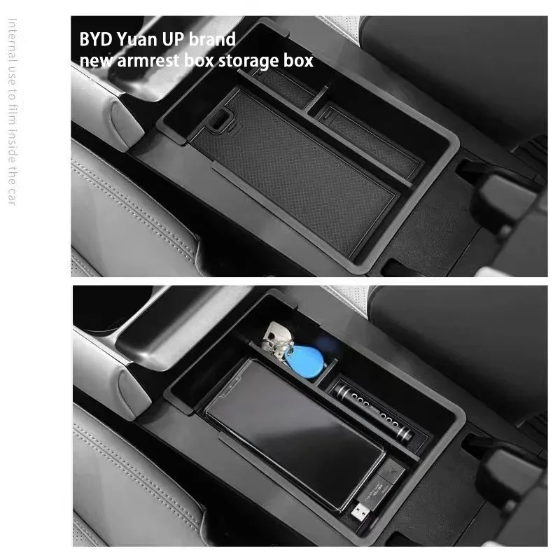 For BYD Yuan UP 2023 2024 central control armrest boxes,multi-functional storage box accessories for car storage