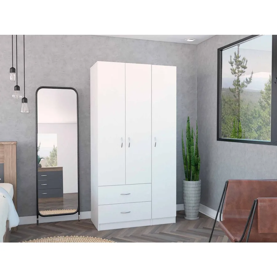 

Rowaton 2Drawer 3Door Armoire White