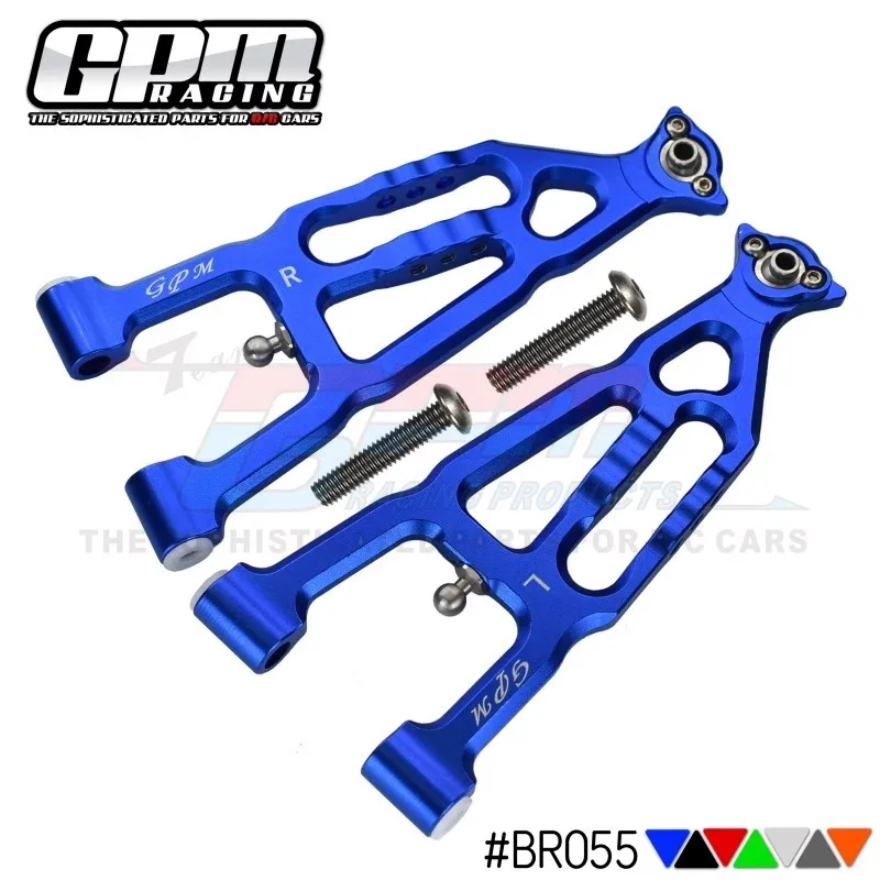 Braço de suspensão inferior dianteiro de alumínio GPM LOS 234004   Para LOSI 1/10 Baja Rey 4WD RTR Controle Remoto Cartão Curto Elétrico Cartão Deserto