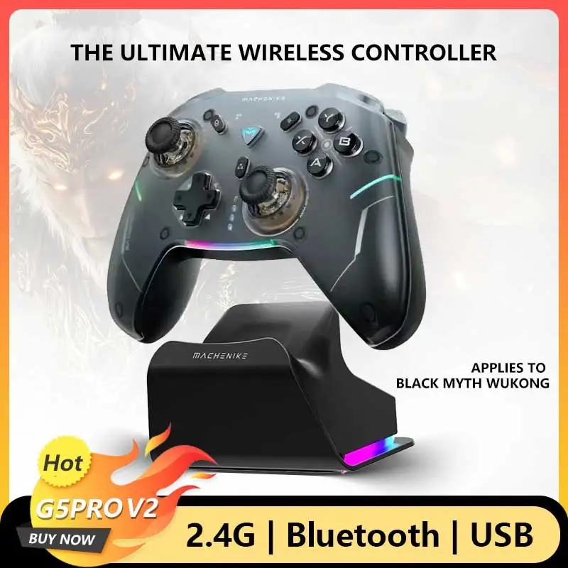 

G5 Pro V2 Controller Optical Gamepad Hall Joystick PC STEAM Wireless Bluetooth Body Trigger Customized Control Free Shiping