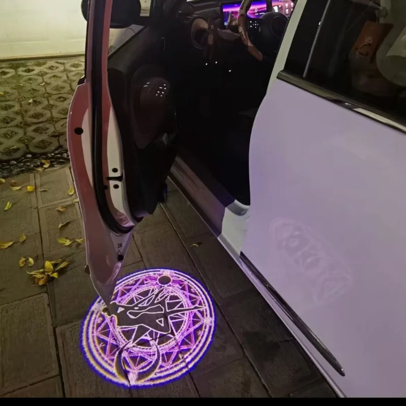 Luz de Boas-Vindas para Carro com Projetor de Anime Sailor Moon, Luzes de Atmosfera para Motocicleta, Acessório de Presente Fofo, Luminária de Chão, D